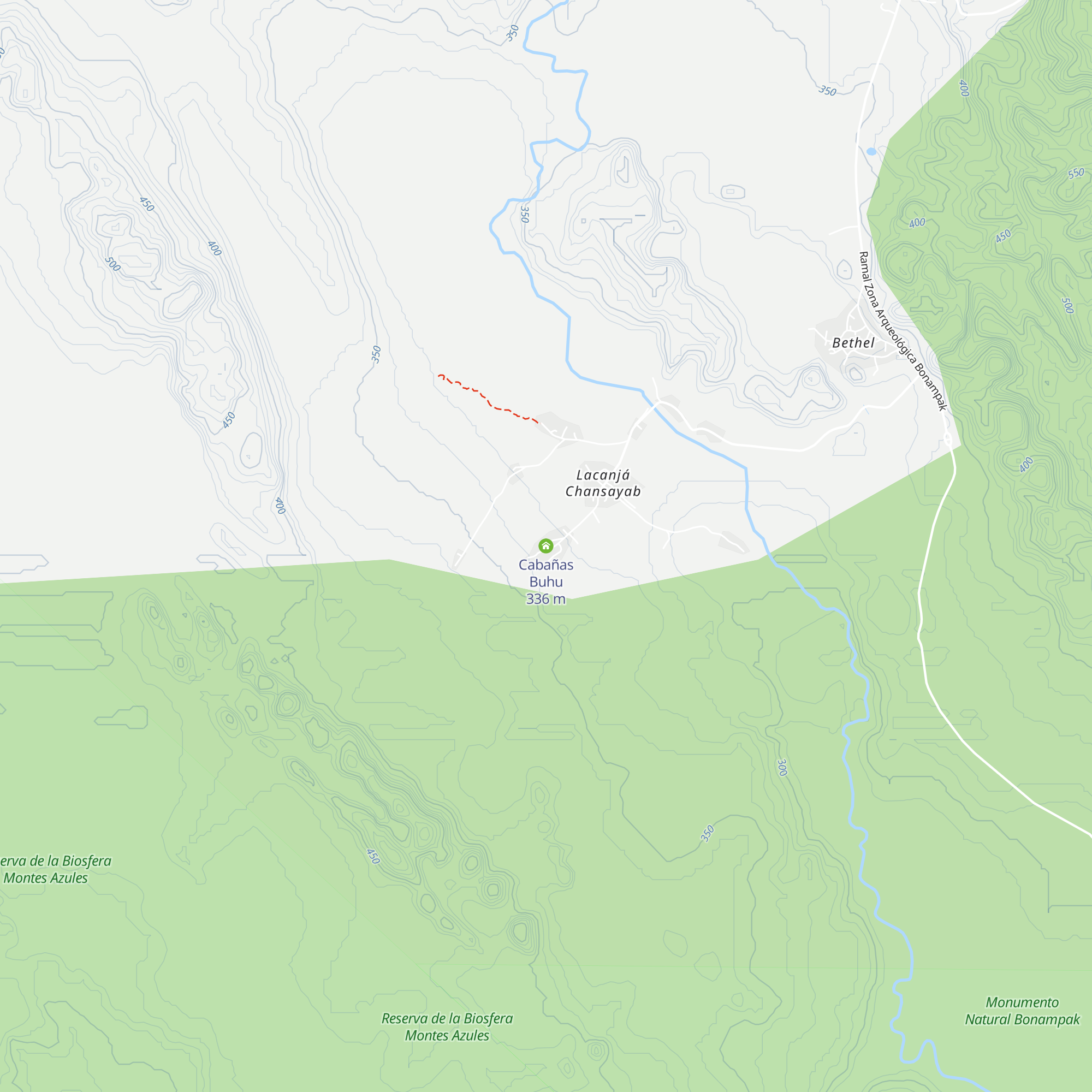 Cabañas Buhu map