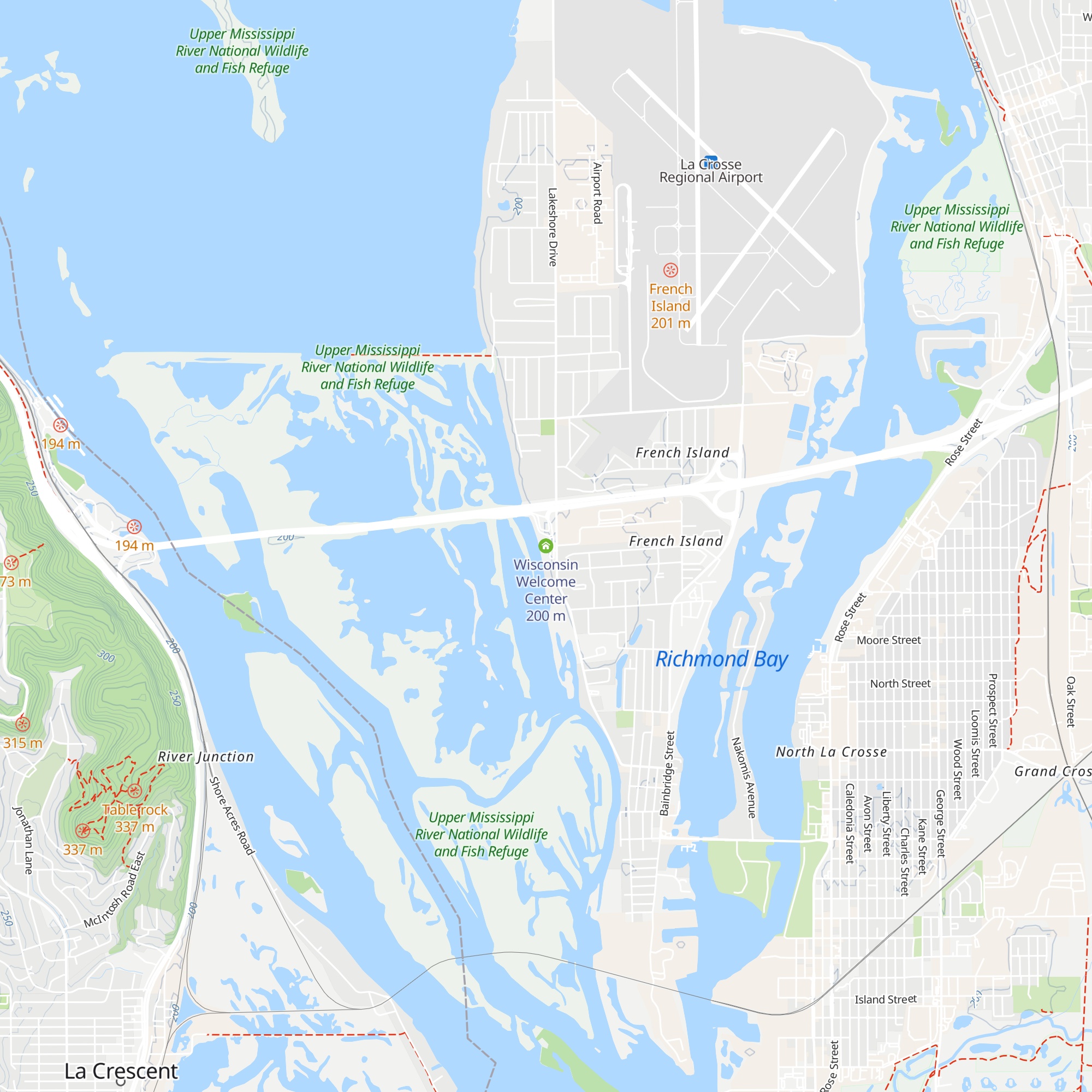 Wisconsin Welcome Center map