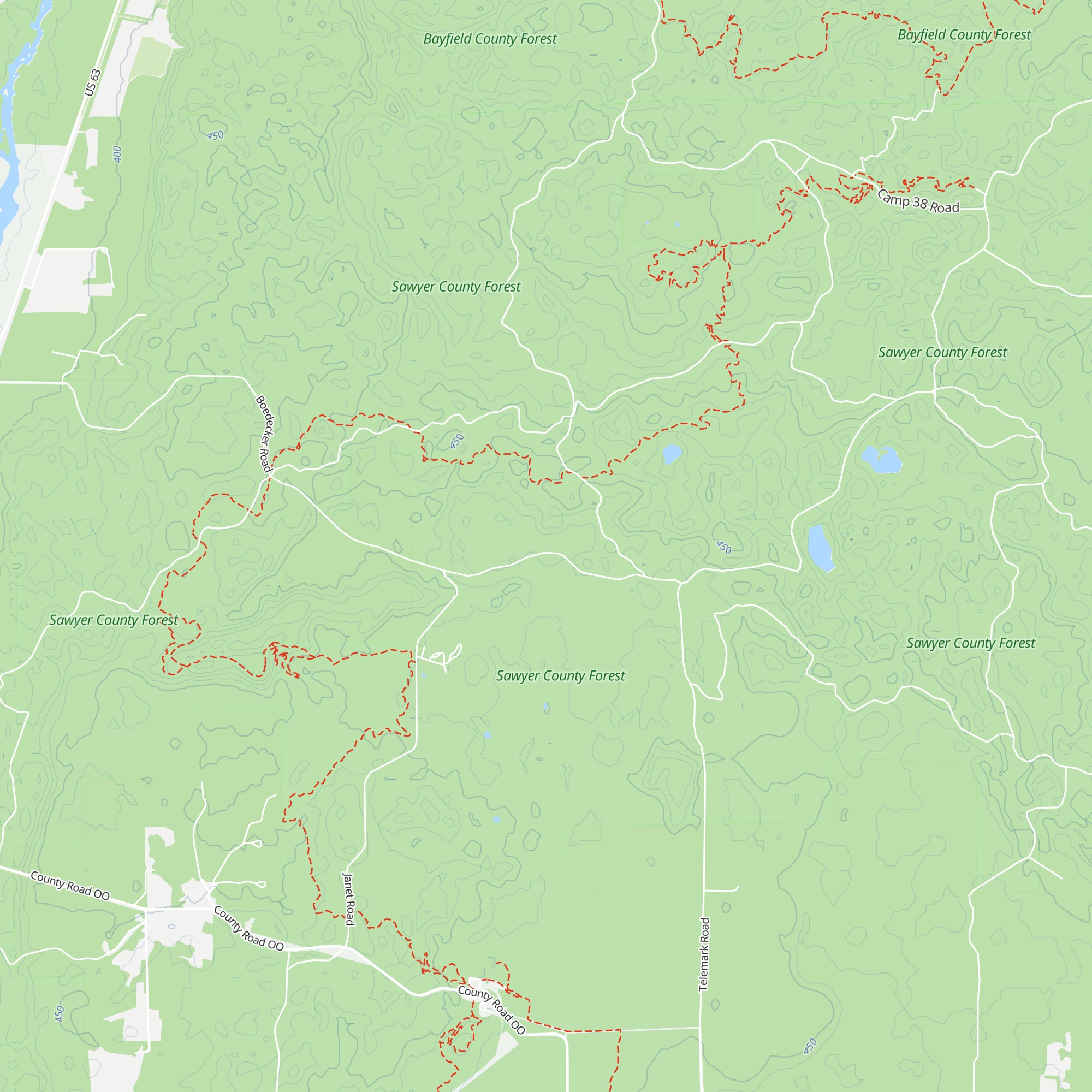Bodecker Cabin map