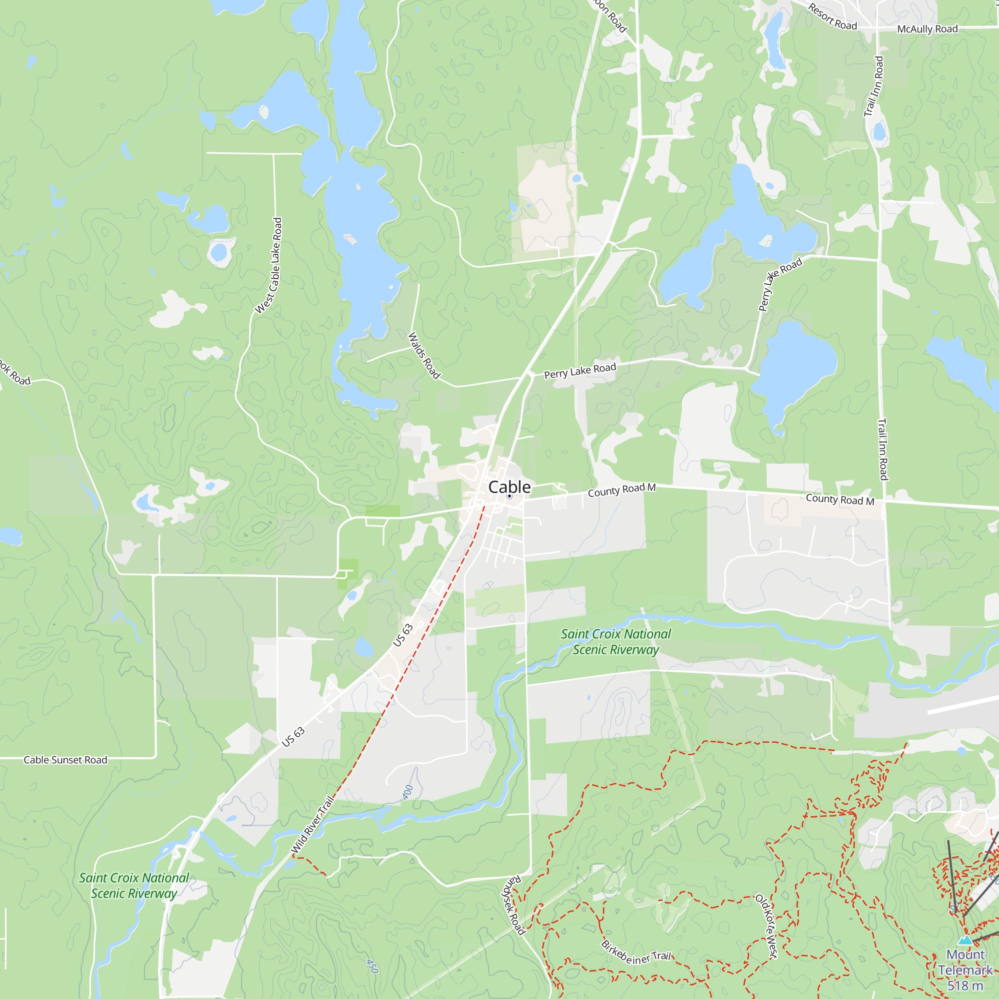 Cable Area Visitor Center map