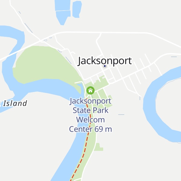 Map of Jacksonport State Park Welcom Center