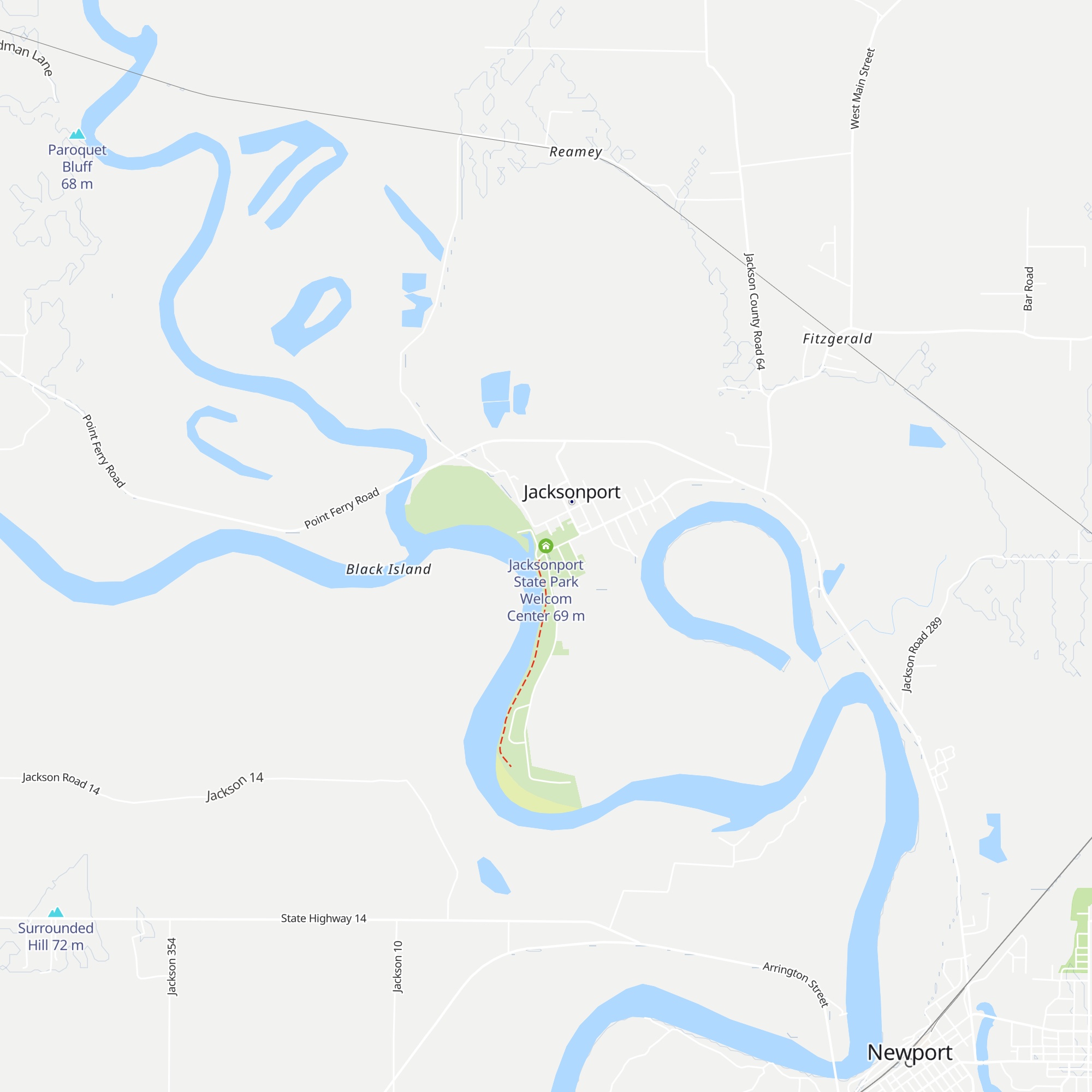 Jacksonport State Park Welcom Center map