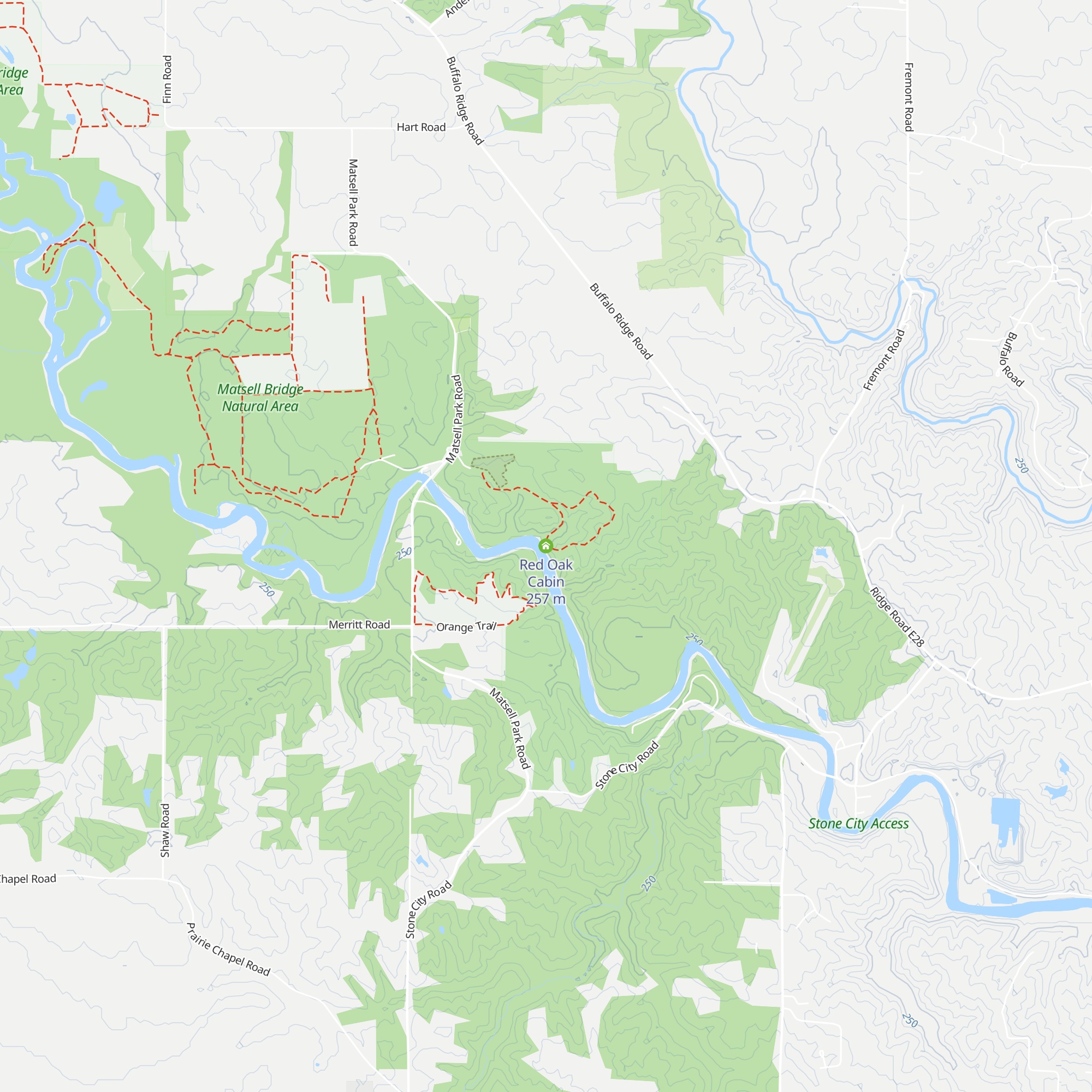 Red Oak Cabin map