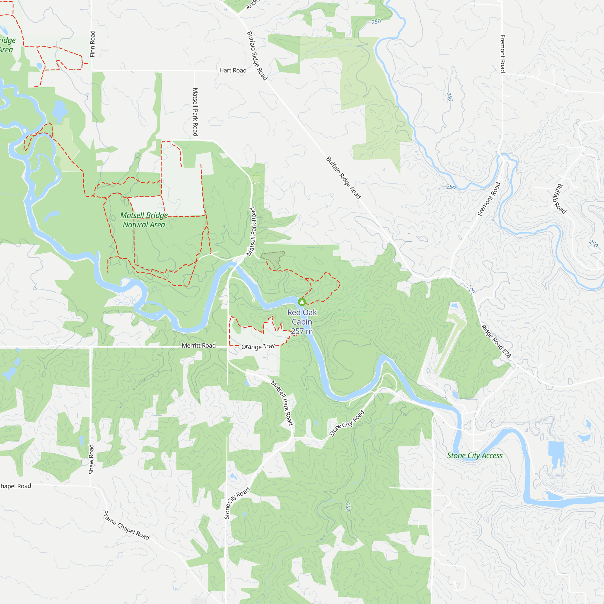 Red Oak Cabin map