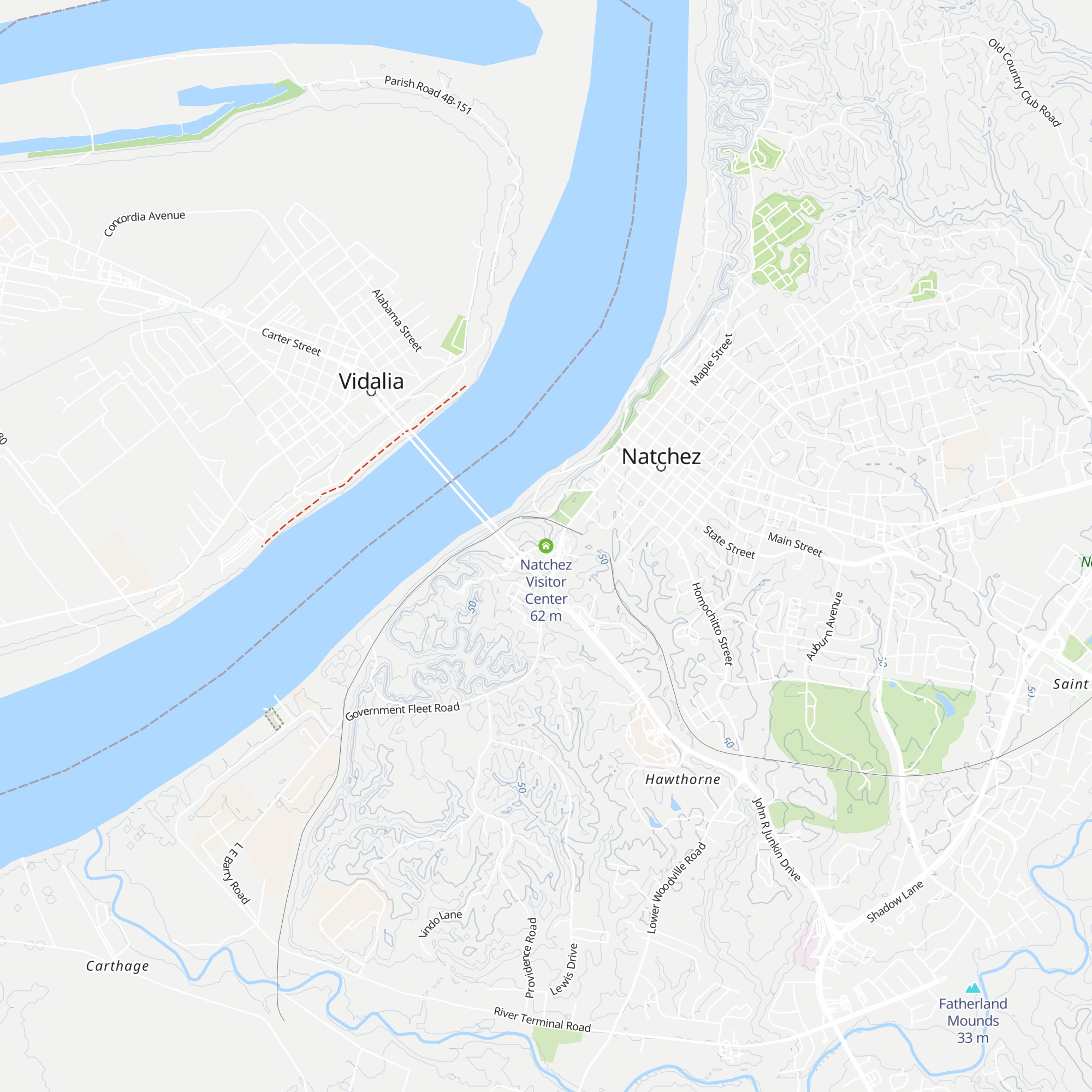 Natchez Visitor Center map