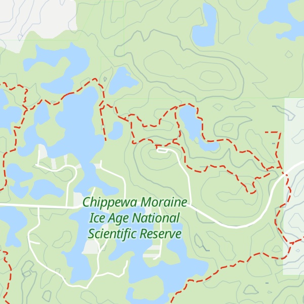 Map of David R. Obey Chippewa Moraine Ice Age Unit Visitor Center