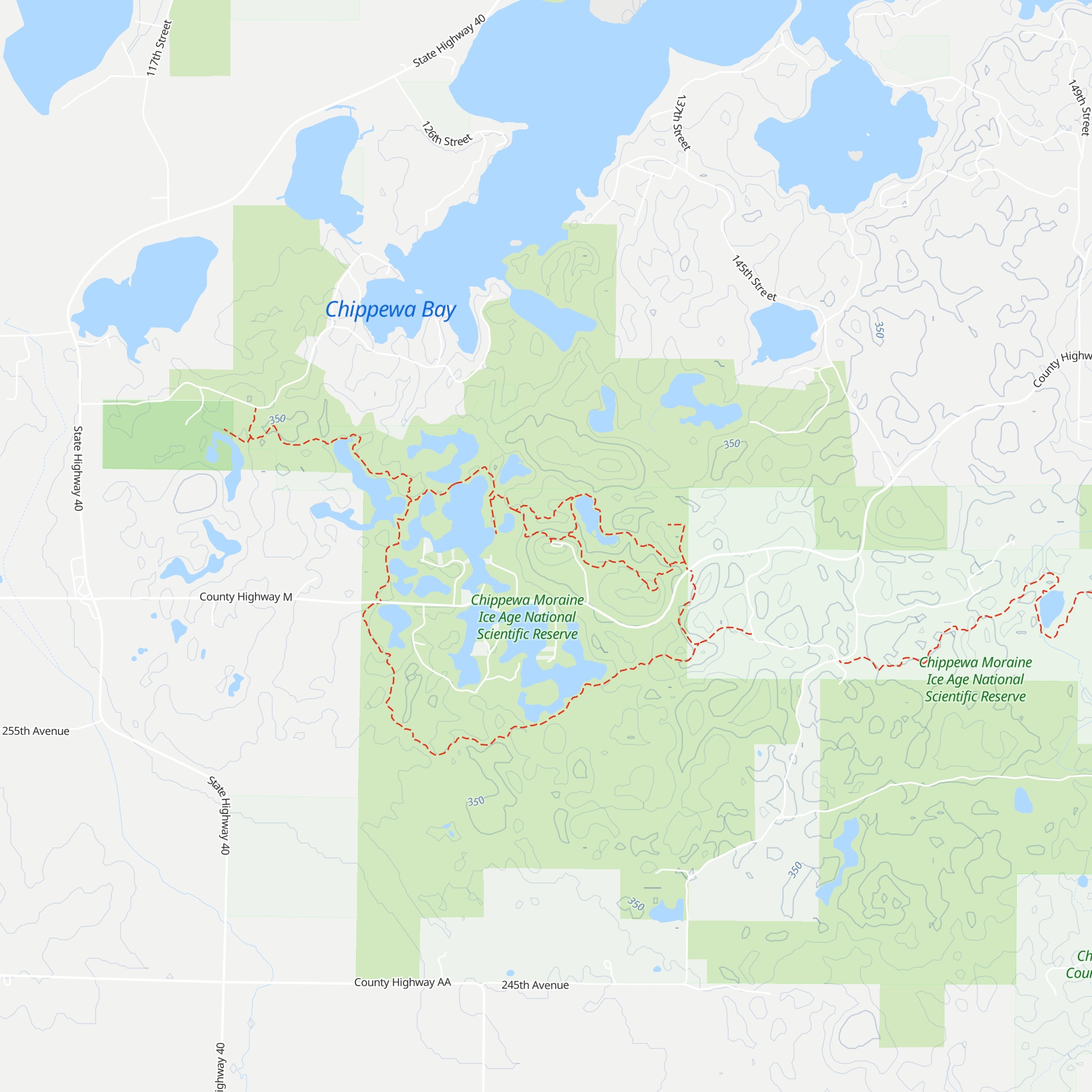 David R. Obey Chippewa Moraine Ice Age Unit Visitor Center map