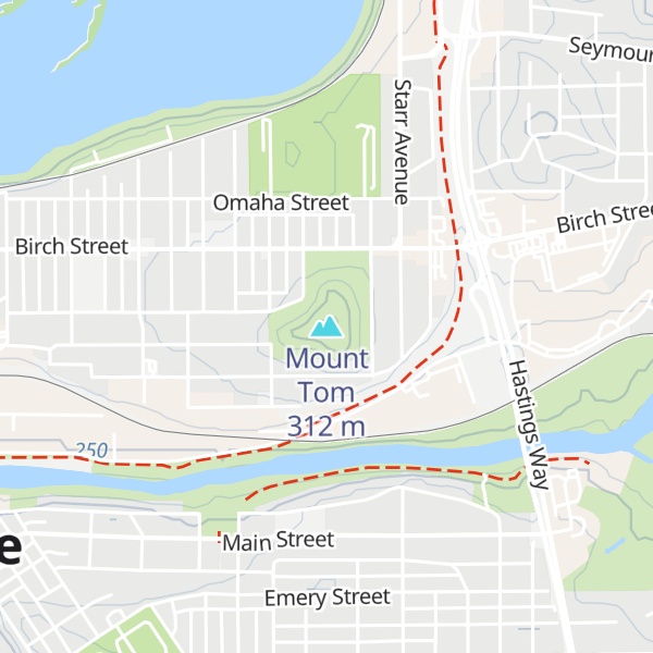 Map of Mount Tom