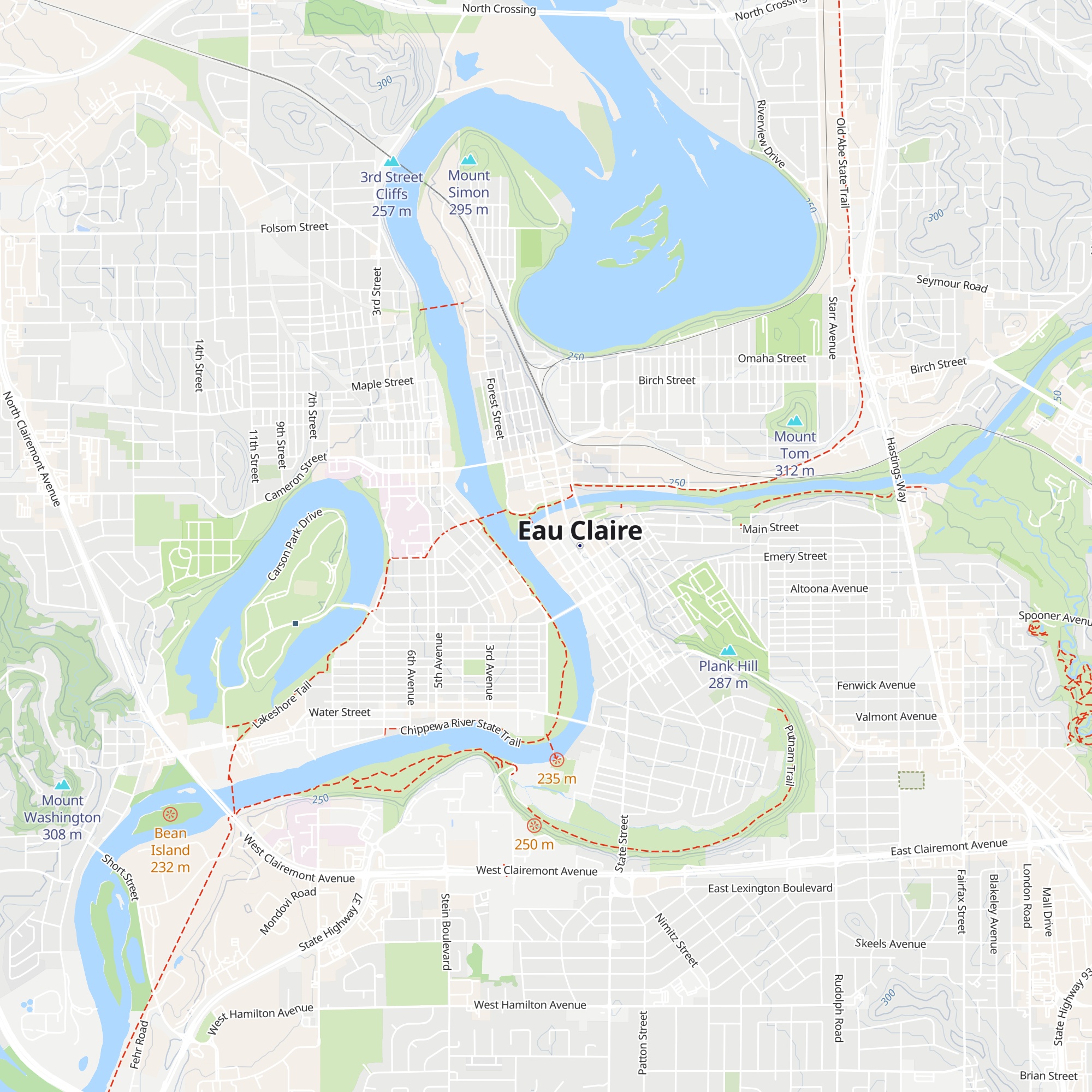 Visit Eau Claire map