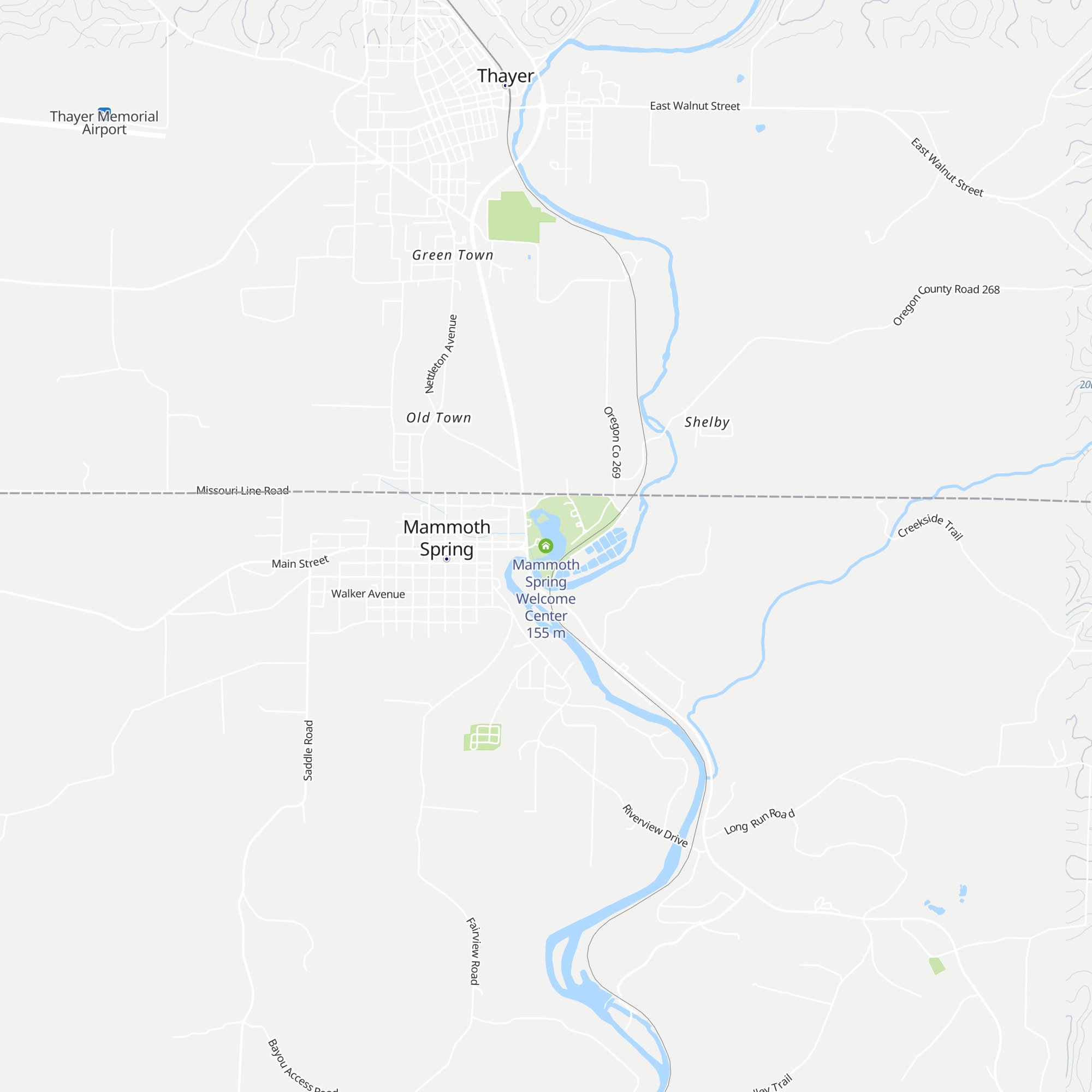 Mammoth Spring Welcome Center map