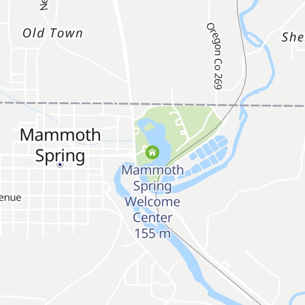 Map of Mammoth Spring Welcome Center