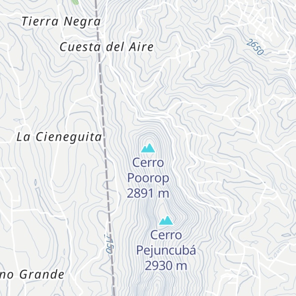 Map of Cerro Poorop