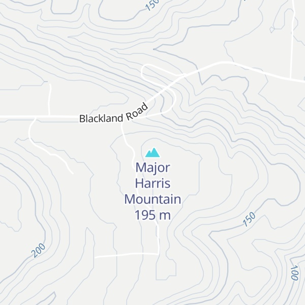 Map of Major Harris Mountain