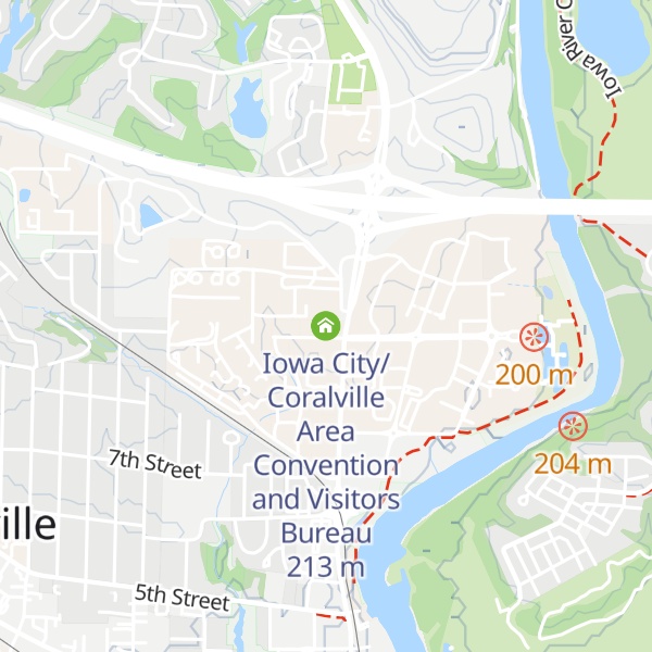 Map of Iowa City/Coralville Area Convention and Visitors Bureau