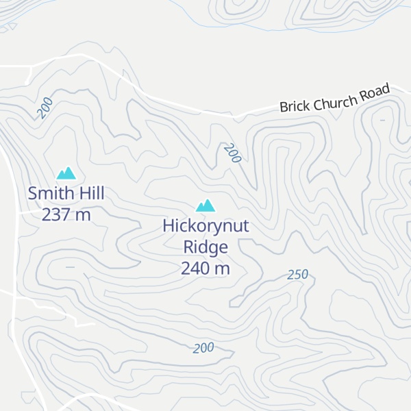 Map of Hickorynut Ridge