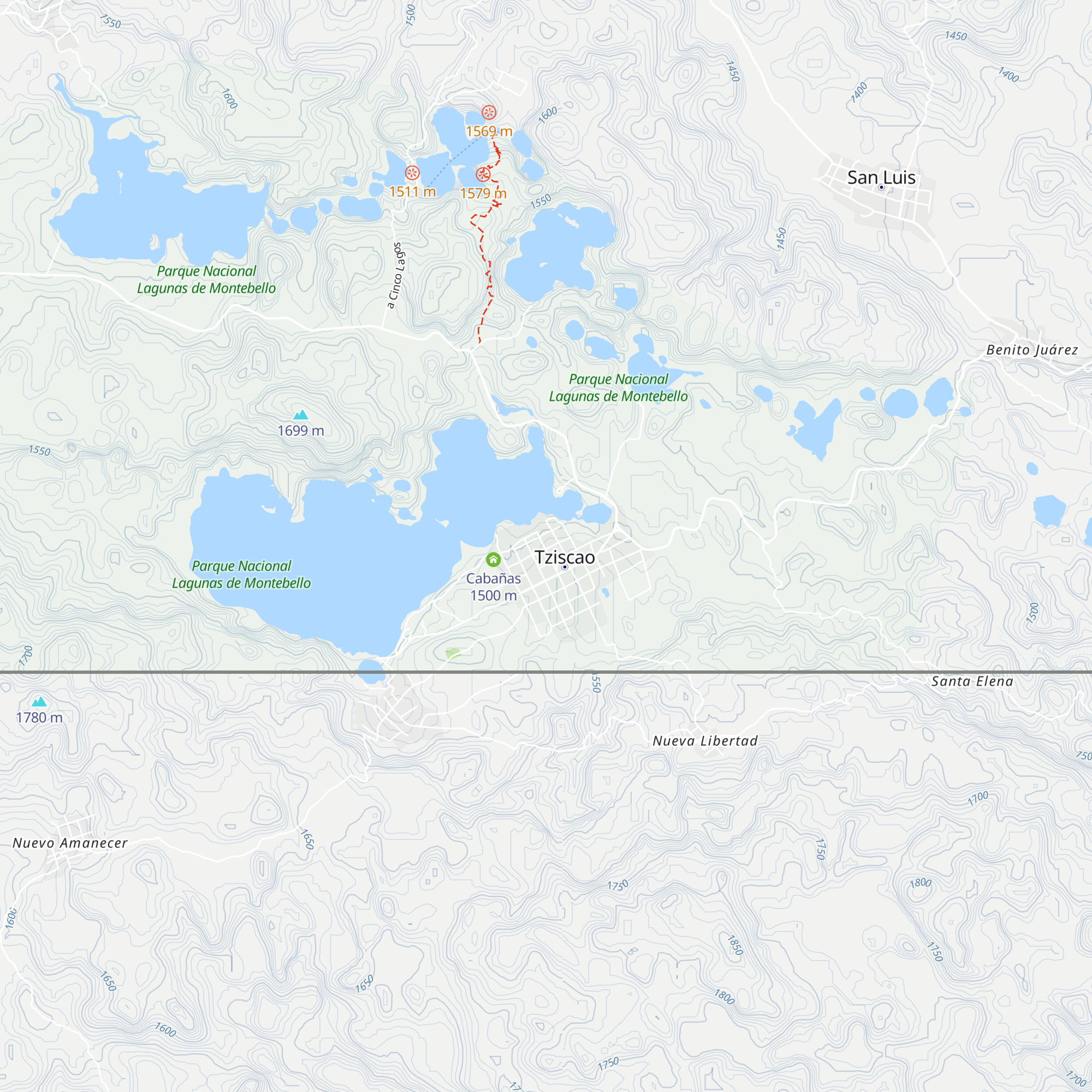 Cabañas Morales map