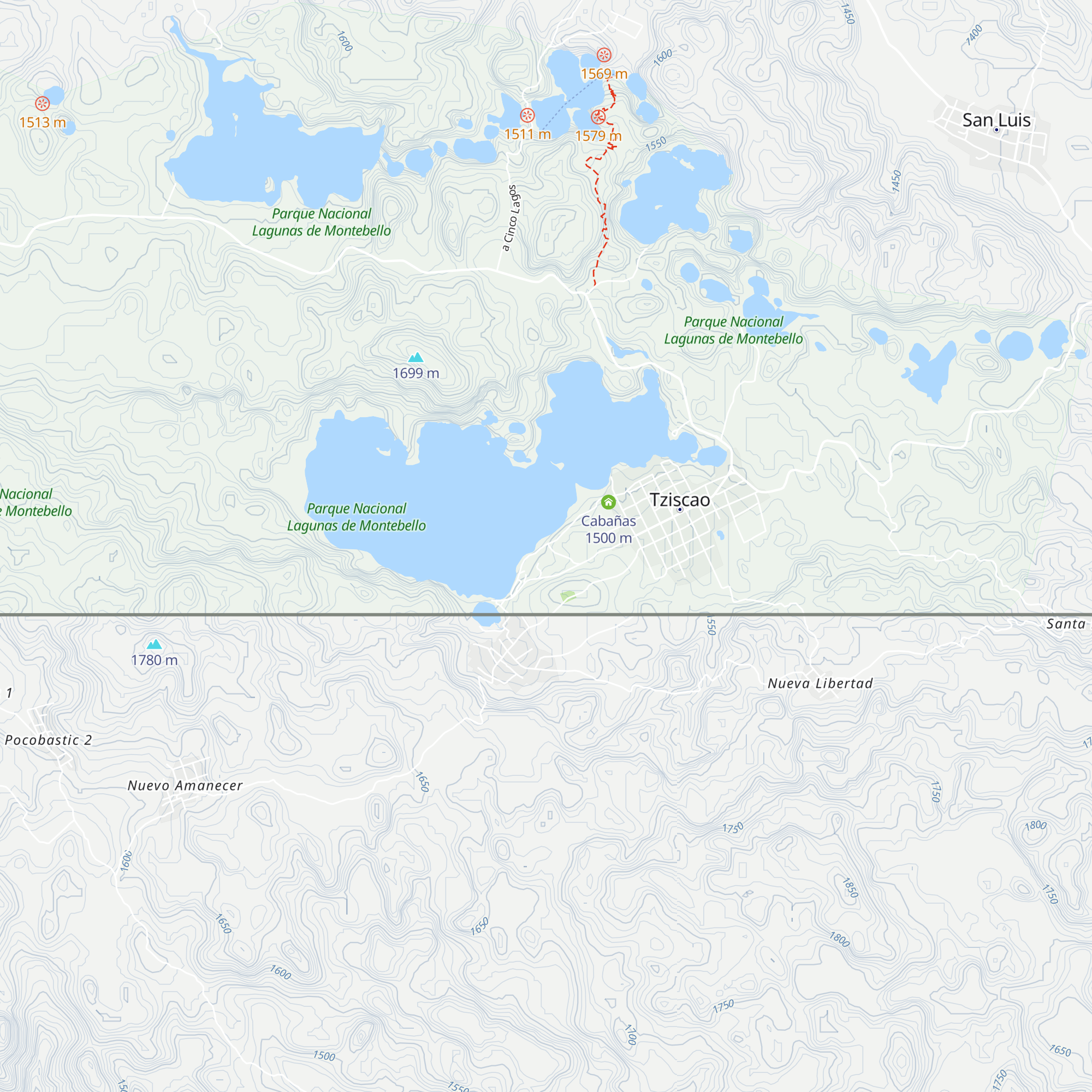 Cabañas Junkolal map