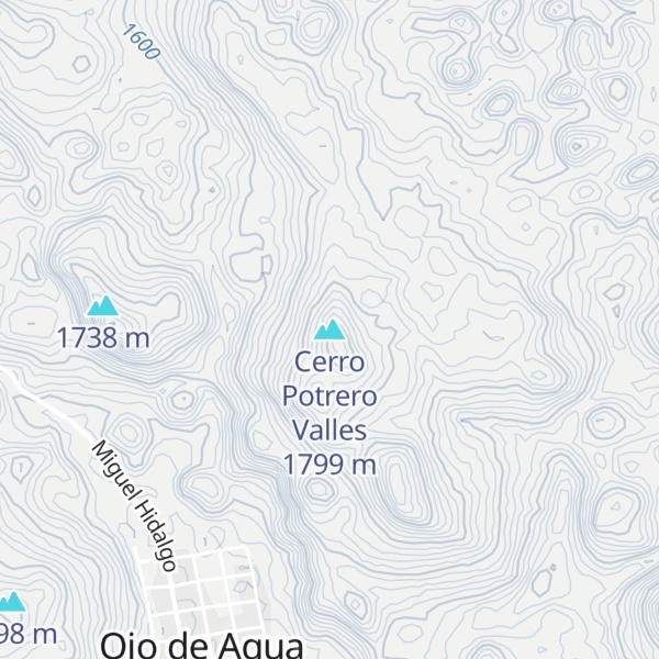 Map of Cerro Potrero Valles