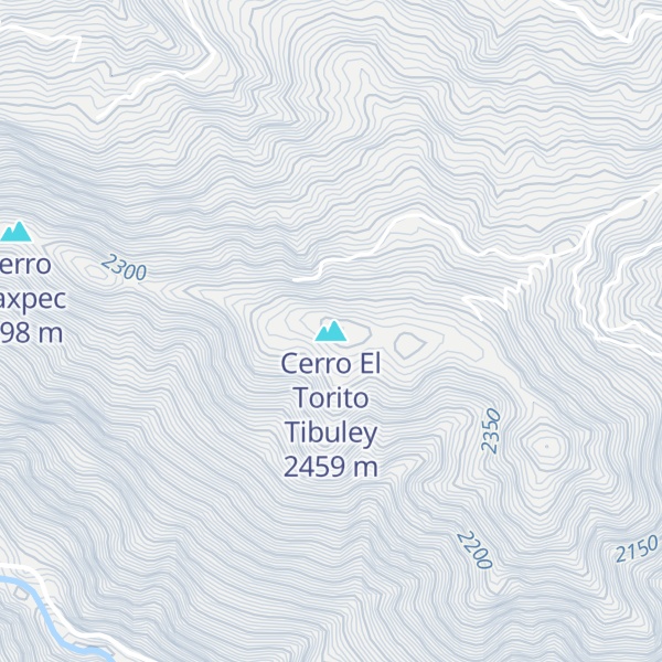 Map of Cerro El Torito Tibuley