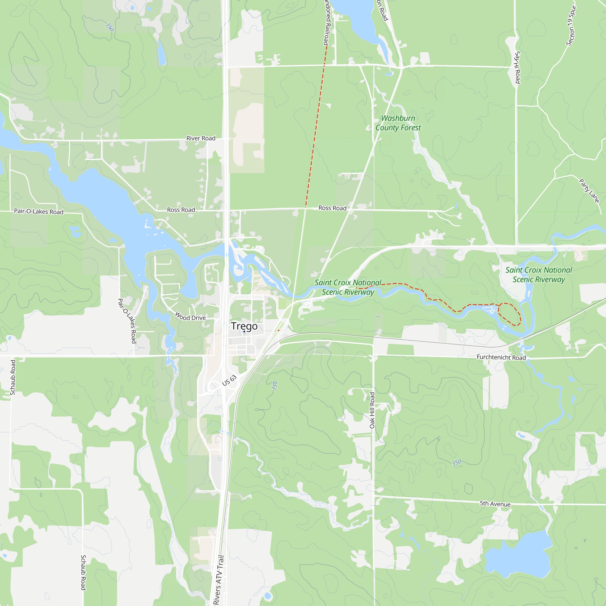 Namekagon River Visitor Center map