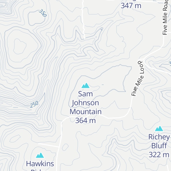 Map of Sam Johnson Mountain