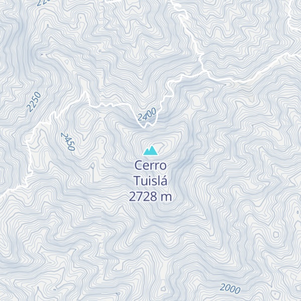 Map of Cerro Tuislá
