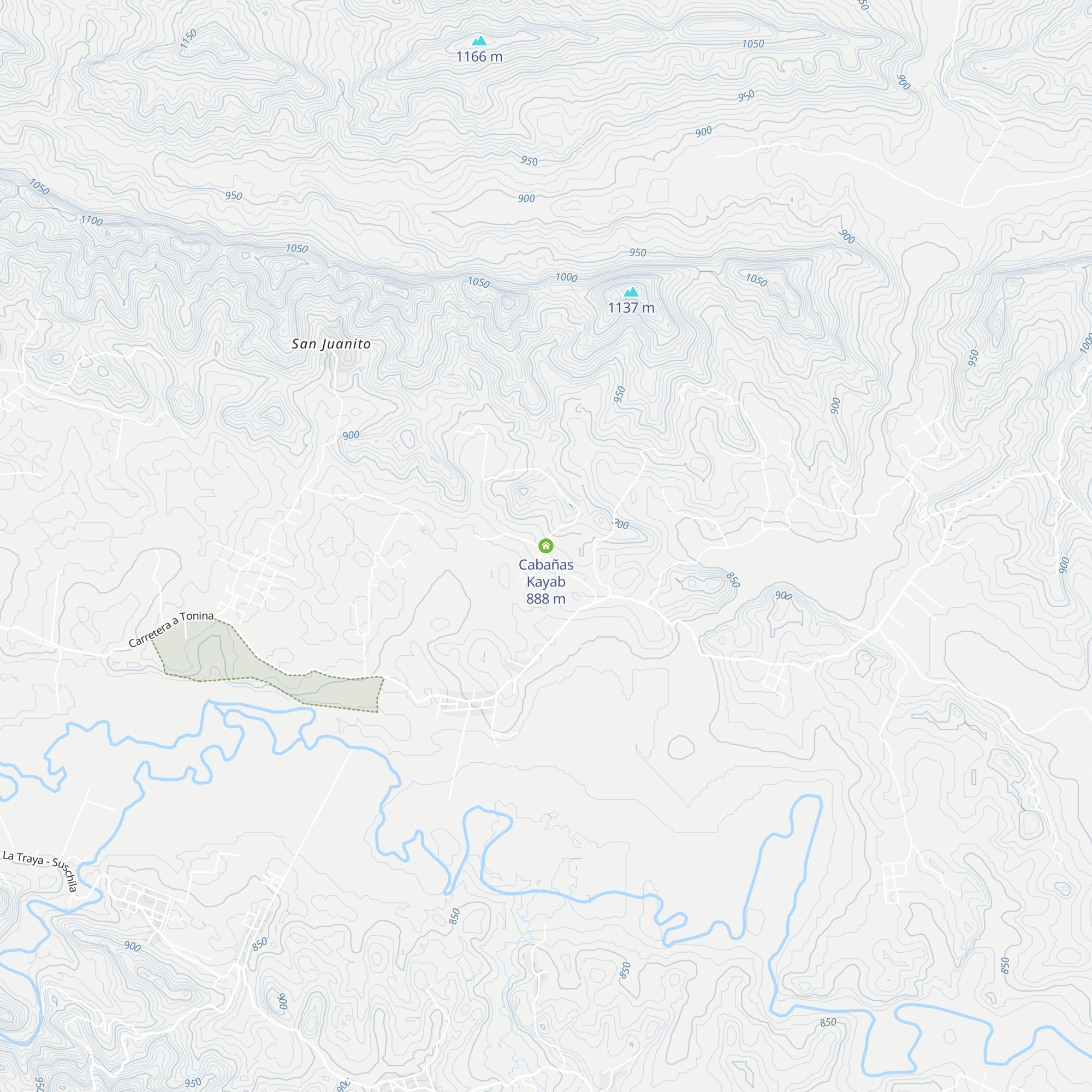 Cabañas Kayab map