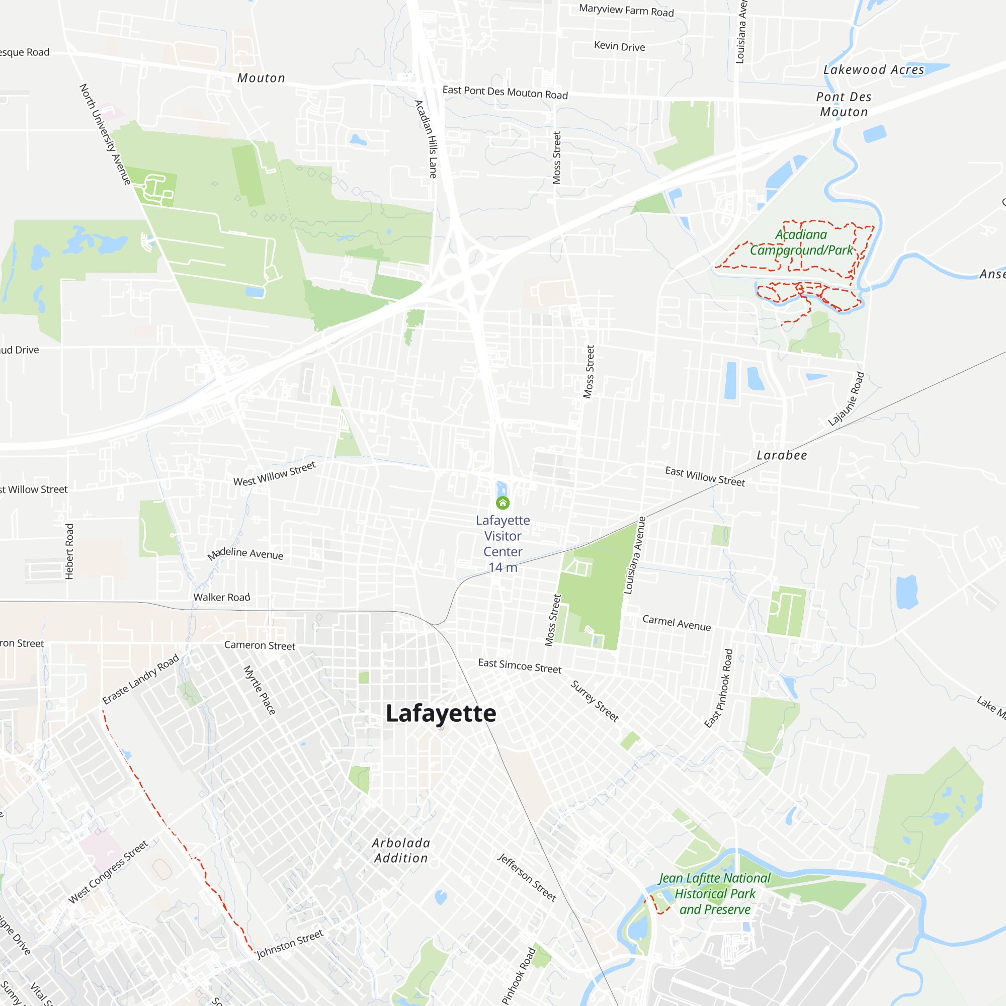 Lafayette Visitor Center map
