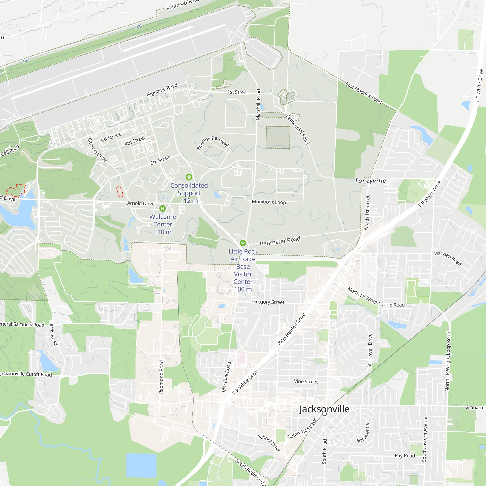 Little Rock Air Force Base Visitor Center map