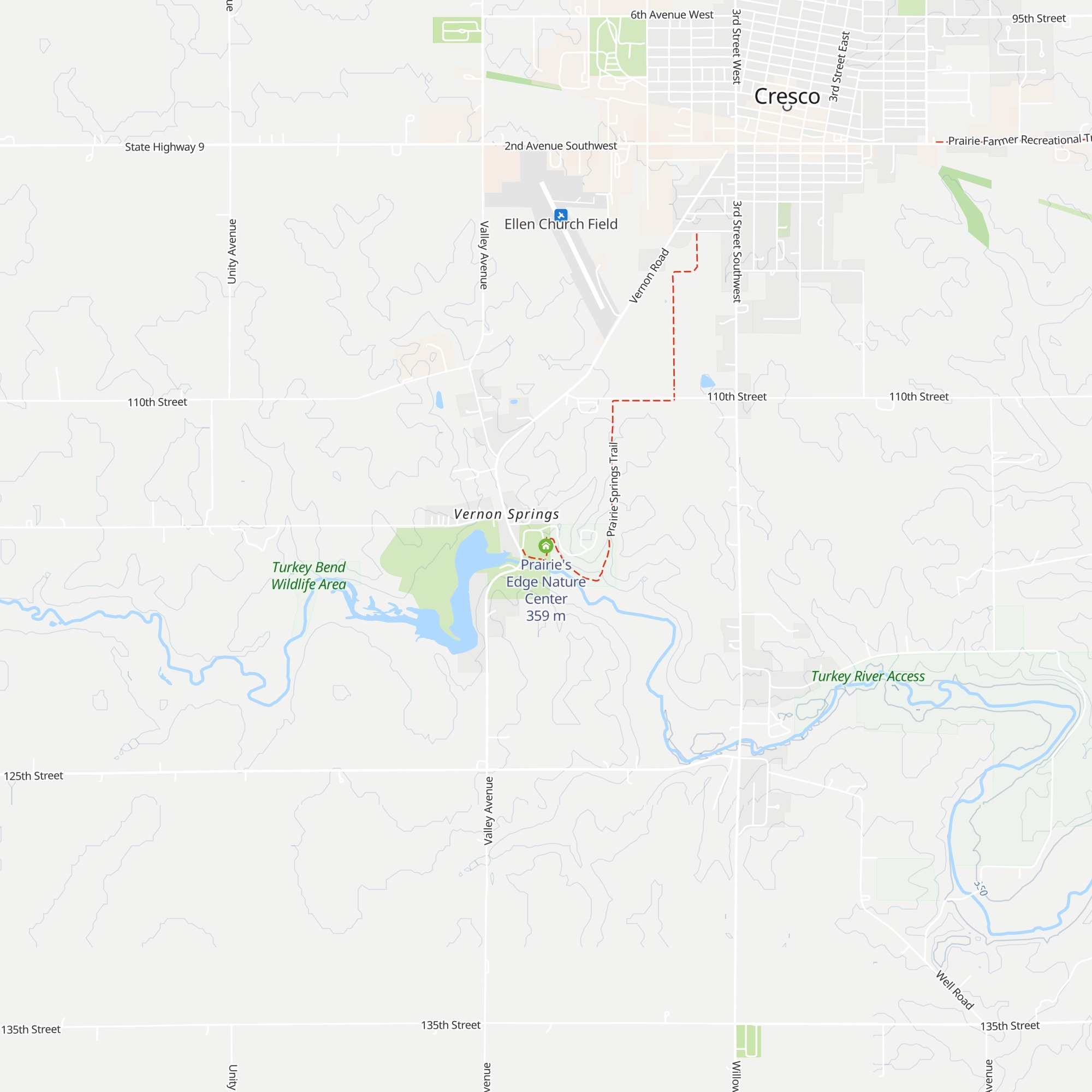 Prairie's Edge Nature Center map
