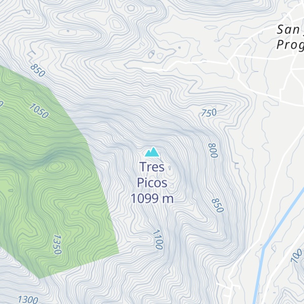 Map of Tres Picos