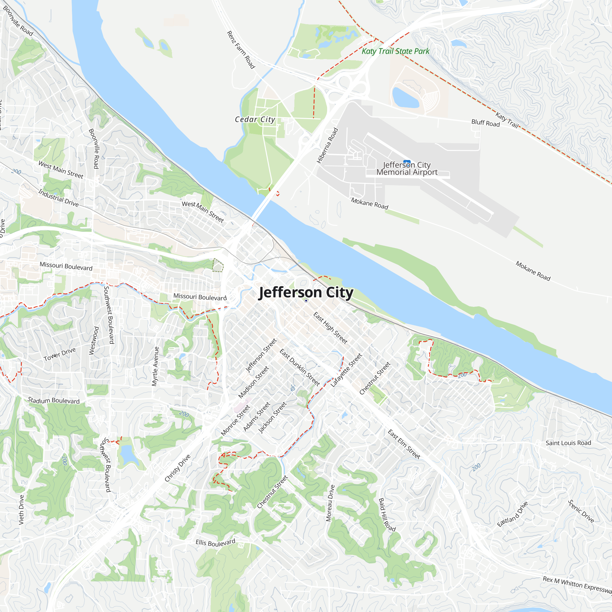 Jefferson City Convention & Visitors Bureau map