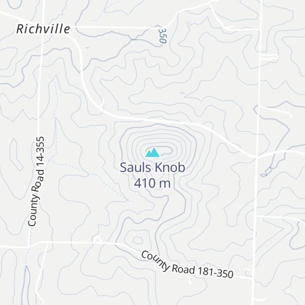 Map of Sauls Knob