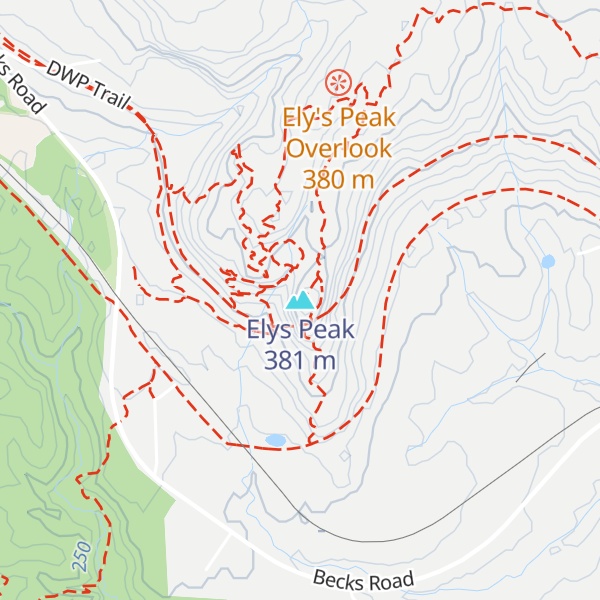 Map of Elys Peak