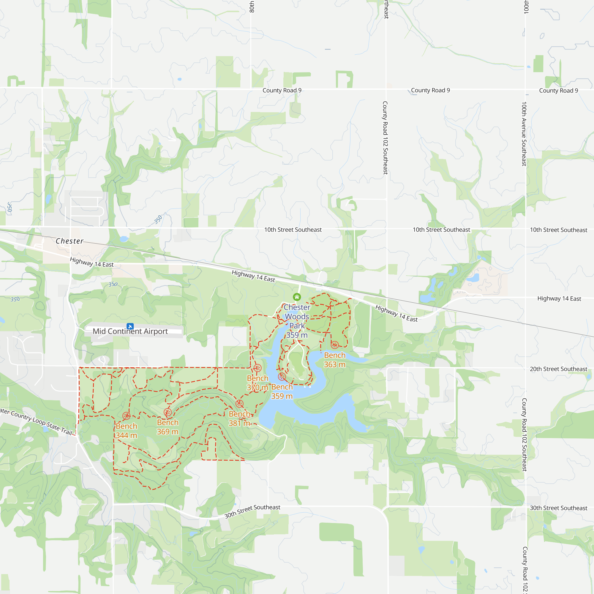 Chester Woods Park map