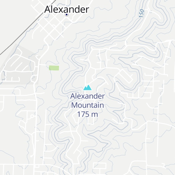 Map of Alexander Mountain