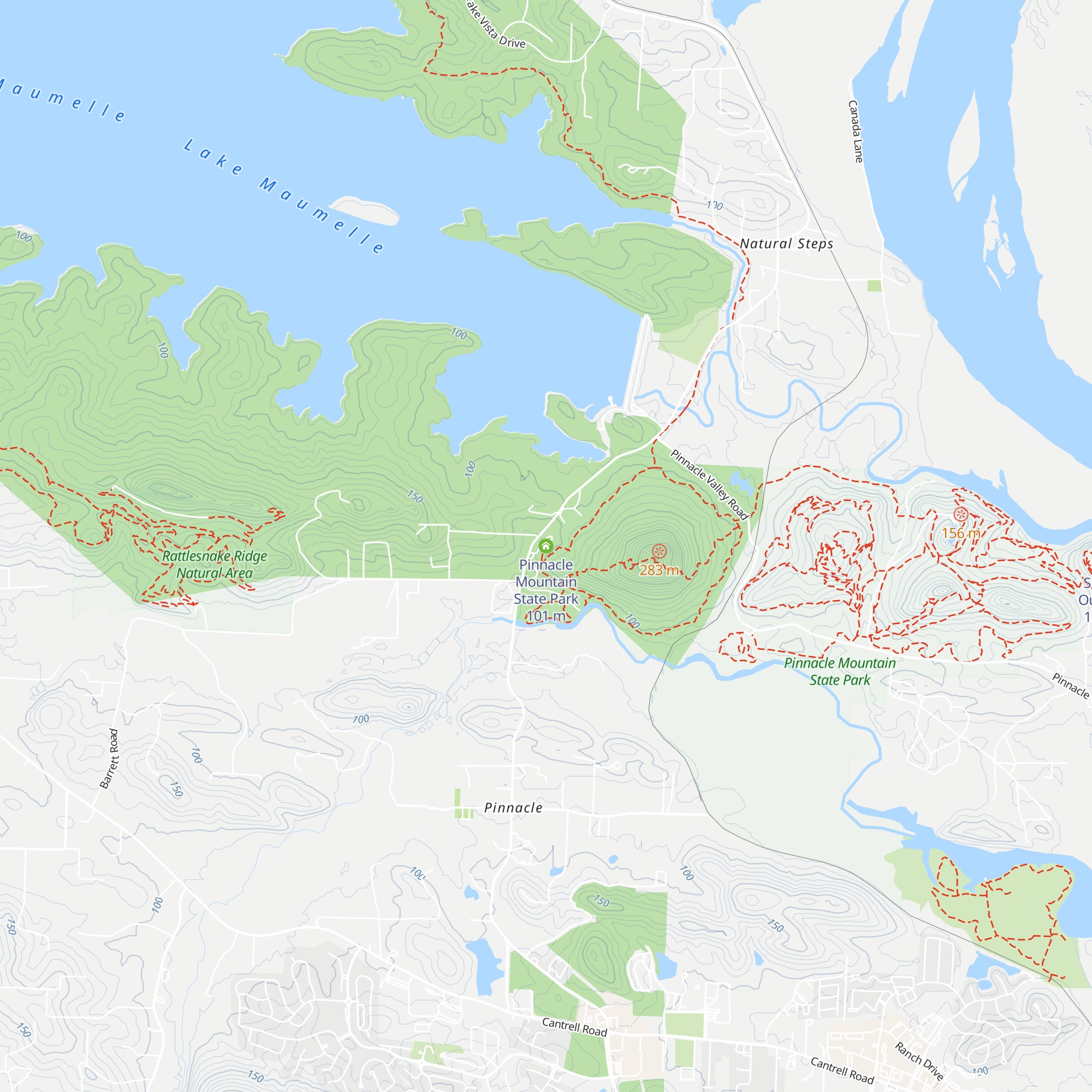 Pinnacle Mountain State Park map