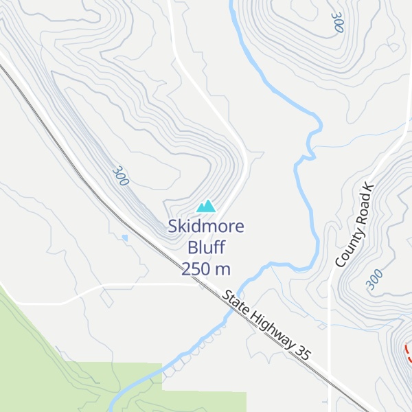 Map of Skidmore Bluff