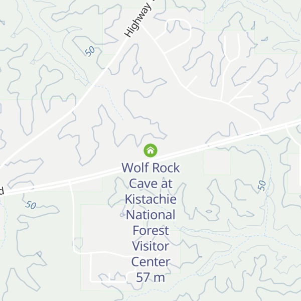 Map of Wolf Rock Cave at Kistachie National Forest Visitor Center