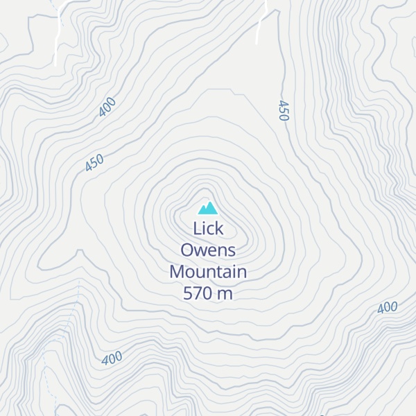 Map of Lick Owens Mountain