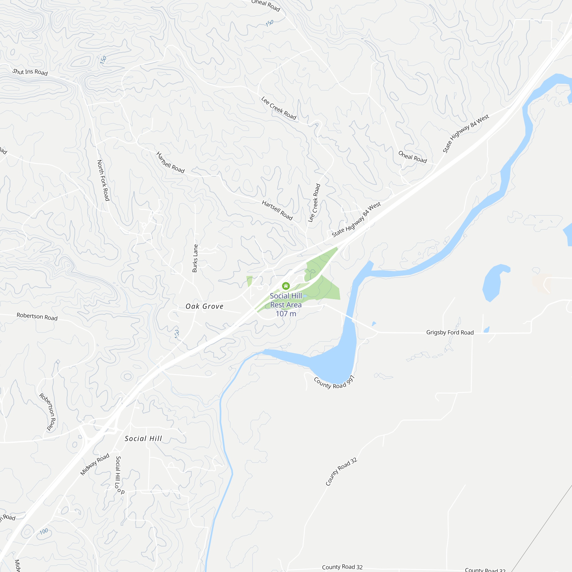 Social Hill Rest Area map