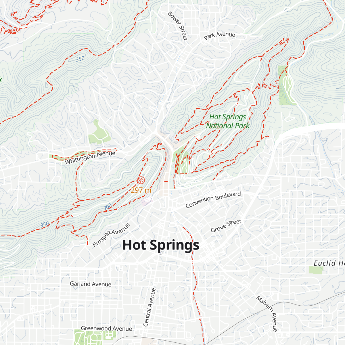 Fordyce Bathhouse Vistor Center map