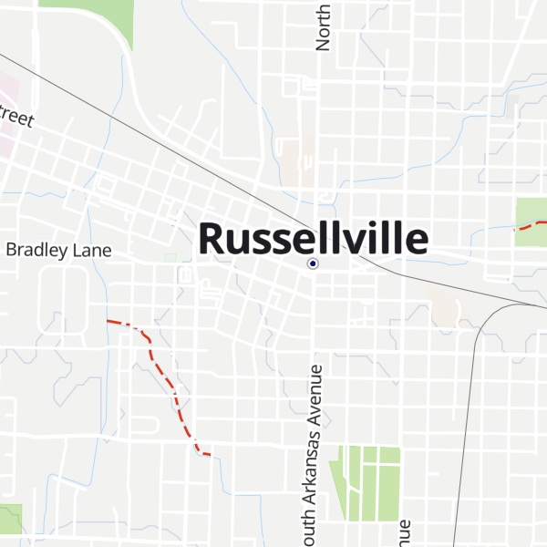 Map of Russellville Tourism & Visitors Center