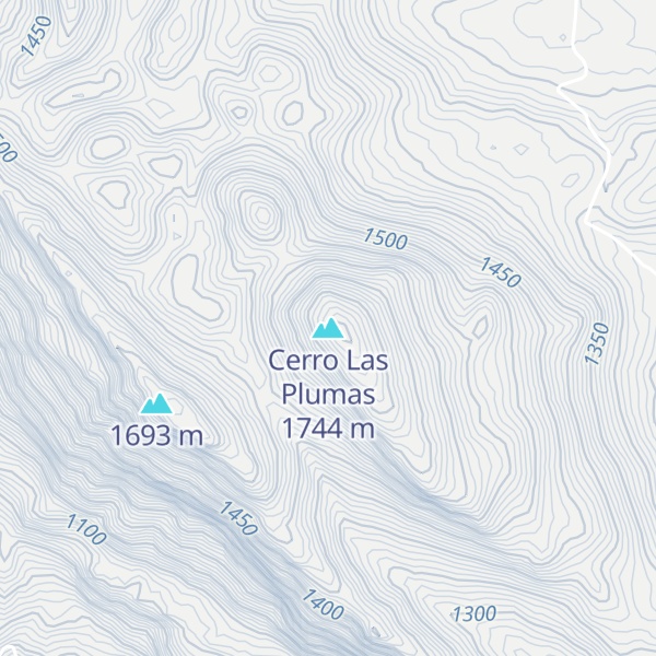 Map of Cerro Las Plumas