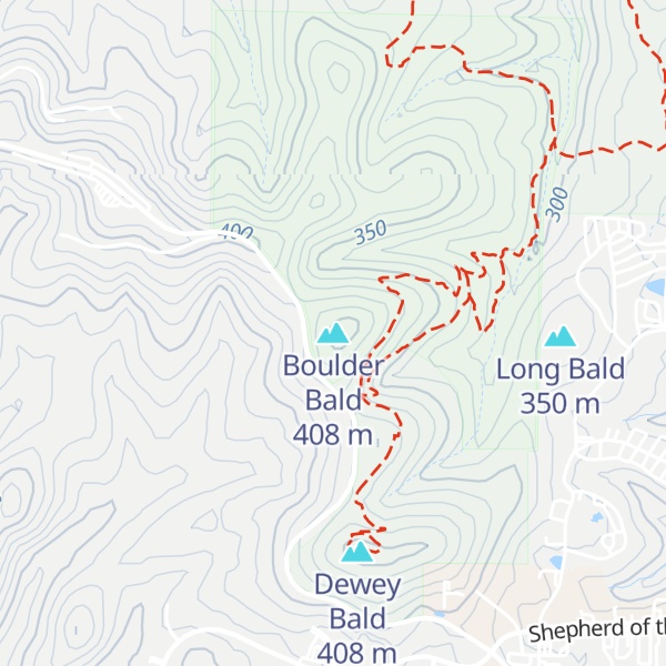 Map of Boulder Bald