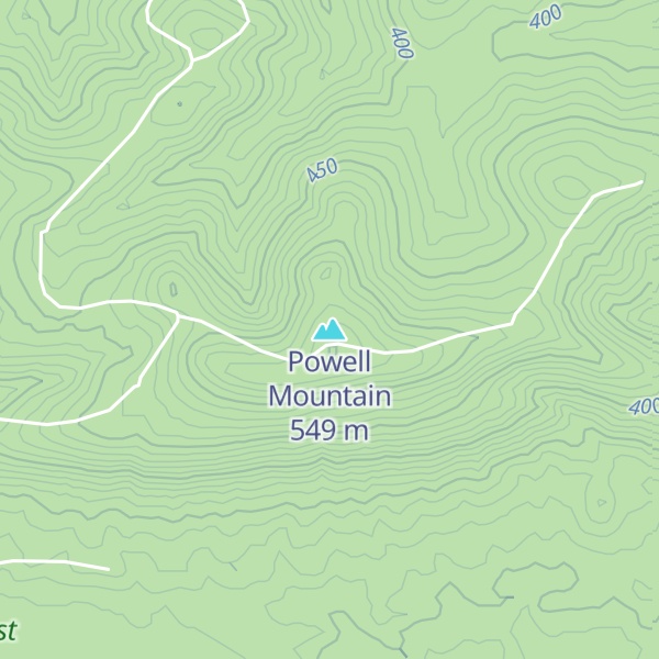 Map of Powell Mountain