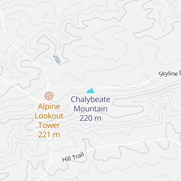 Map of Chalybeate Mountain