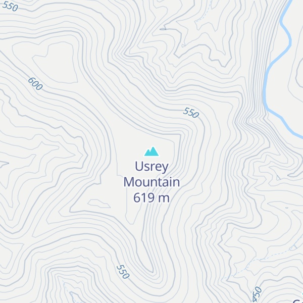 Map of Usrey Mountain
