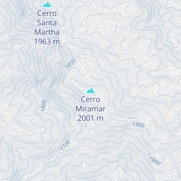 Map of Cerro Miramar
