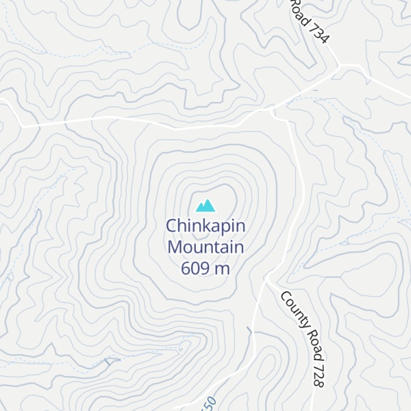 Map of Chinkapin Mountain